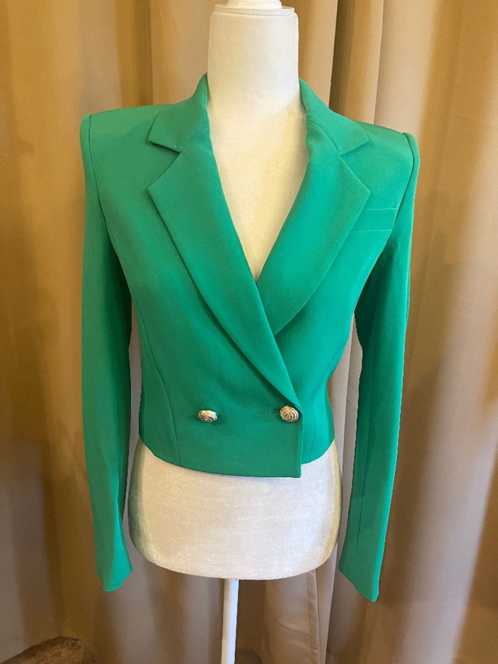NEW! Generation Love Cropped Double Breasted Green Blazer Size XS
